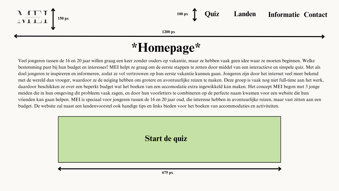 Ontwerp van de homepagina